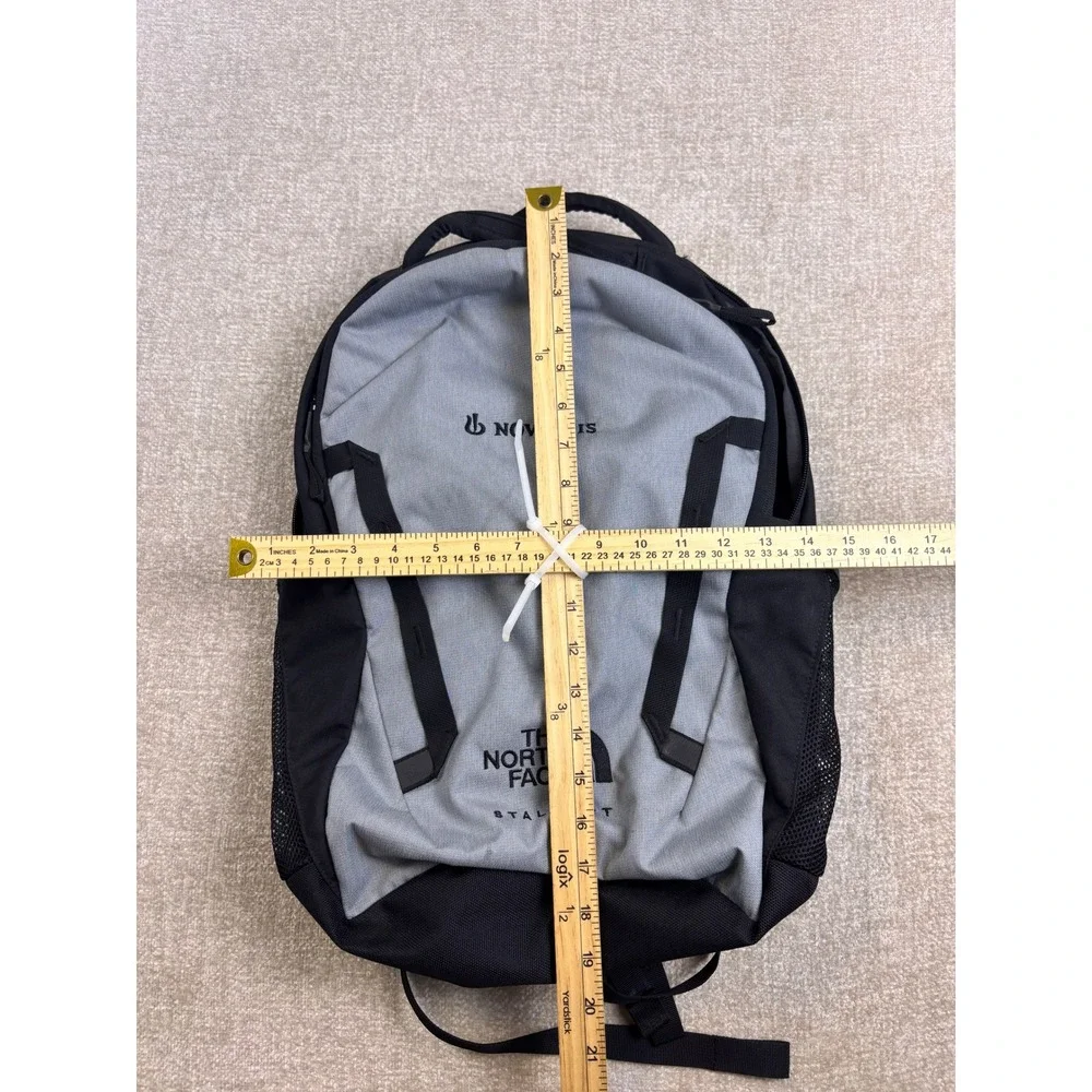The North Face Stalwart Backpack Grey Black Novartis Logo Laptop Bag NF0A52S7